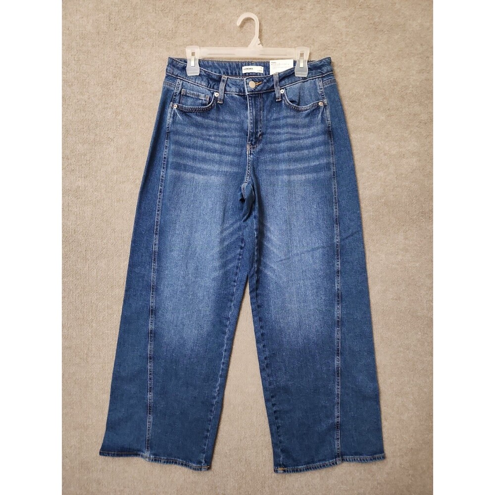 Sonoma Mid Rise Wide Leg Seamed Jeans Womens 10 Blue Medium Wash Stretch NEW - Picture 2 of 10